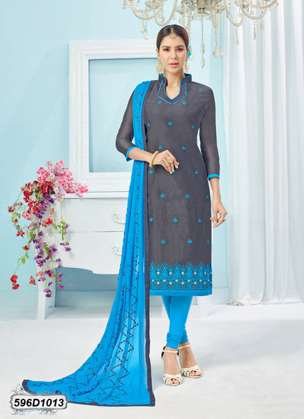 Blue,Grey Poly Silk Salwar