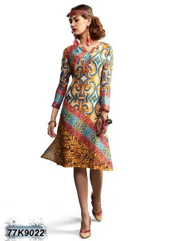 New Multi Coloured Pure Cotton Stitched Printed Kurtis