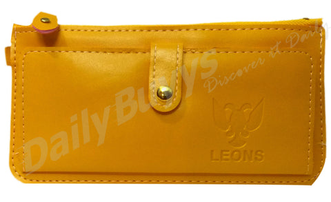Yellow matte finish ladies Wallet Get Extra 10% Discount on All Prepaid Transaction