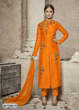 Orange Pure Cotton Satin Salwar