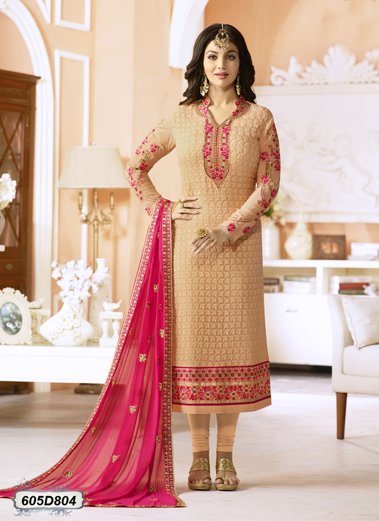 Peach ,Pink Georgette Salwar