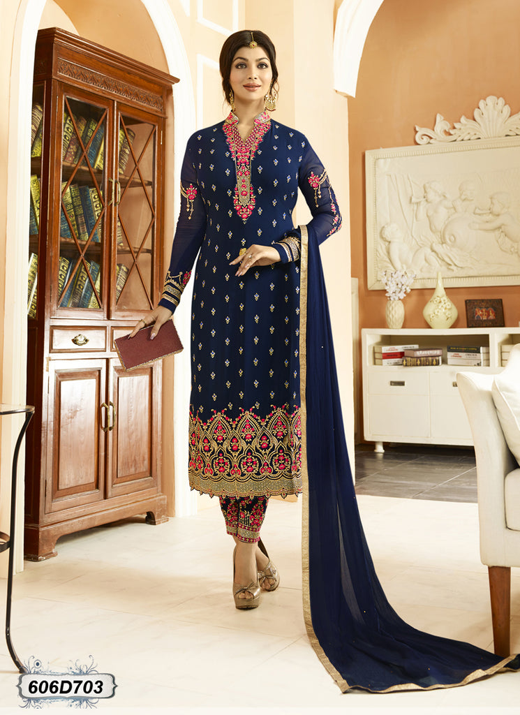 Blue Georgette Salwar