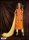 Orange Yellow Banrasi Silk Salwar