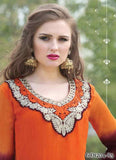 Orange,Brown Georgette Salwar