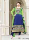 Green,Blue Georgette Salwar