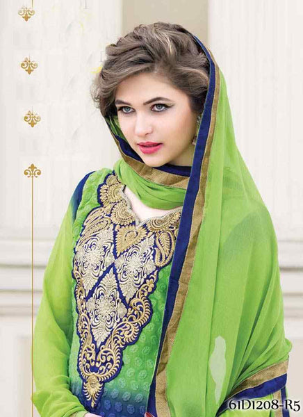 Green,Blue Georgette Salwar