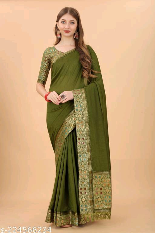 NEW DESIGNER BTANDED JECARD SAREE