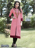 Pink Stitched Embroidery, Patch Work, Pure Cotton Kurtis Get Extra 10% Discount on All Prepaid Transaction