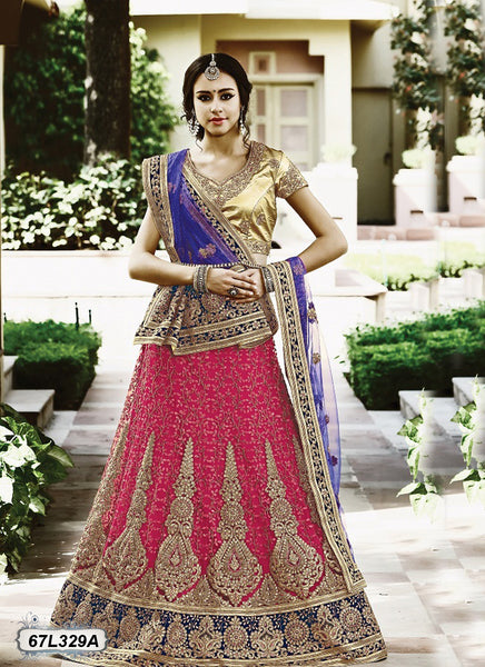 Buy Multi Color Floral Printed Banglori Silk Bridal Lehenga With Black  Choli Online from EthnicPlus for ₹3199.00