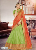 Green Orange Designer Lehenga Choli