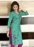New Green Stitched Embroidery Loop kurtis