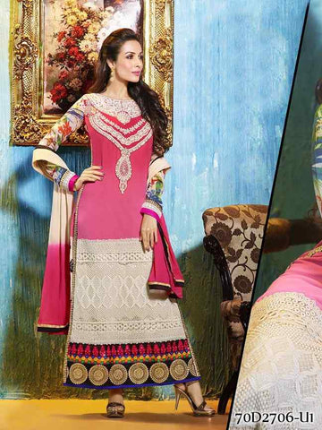 Peach, Cream Georgette Salwar