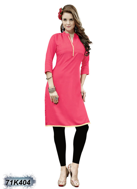 New Pink Rayon Stitched Kurtis