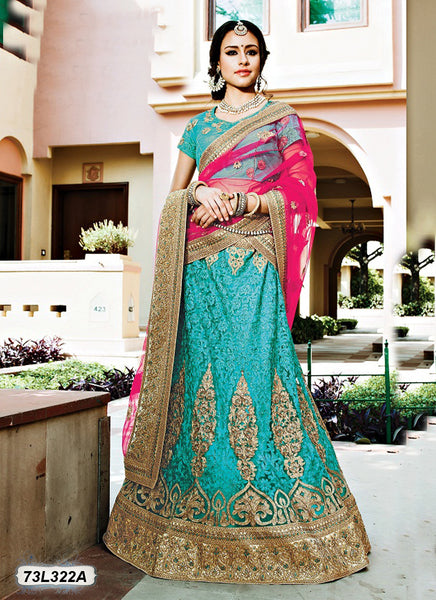 Buy Excellent Navy Blue Satin Embroidered Designer Lehenga Choli With Net  Dupatta at best price - Gitanjali Fashions