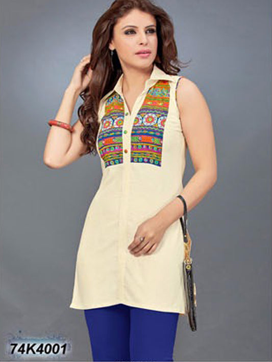 Off White khadi Pure Cotton Kurtis - Dailybuyys