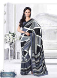 Black,White Crepe Sarees Get Extra 10% Discount on All Prepaid Transaction