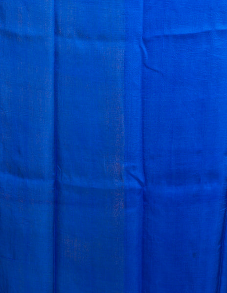 Yellow Blue Pure KK Block Printed Silk Mark Certified Bishnupuri Silk Sarees