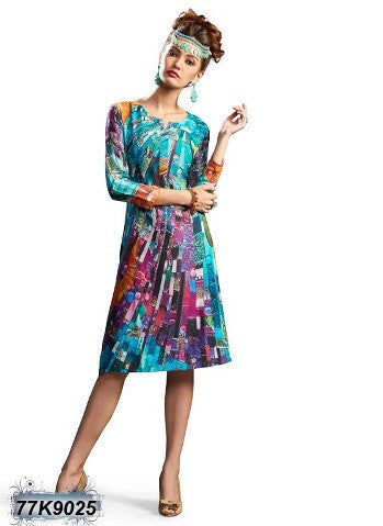 New Multi Colour Pure Cotton Stitched Printed Kurtis