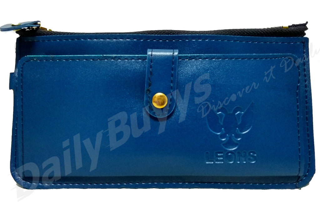 Blue matte finish ladies Wallet Get Extra 10% Discount on All Prepaid Transaction