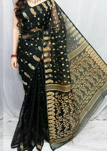 Black Dhakai Jamdani Sarees