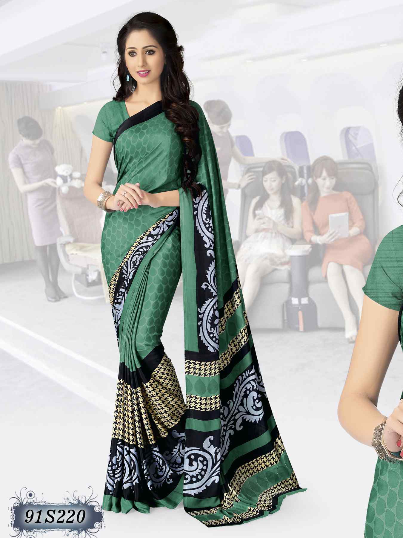 Green Italian Silk Sarees