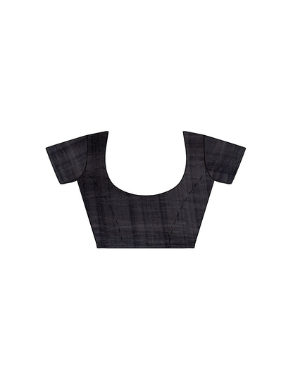 Maroon Black Block Printed Pure Silk Mark Certified Bishnupuri Silk Sarees - Dailybuyys