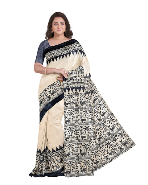 Multi Design Block Printed Kerala Pure Cotton Sarees – Dailybuyys