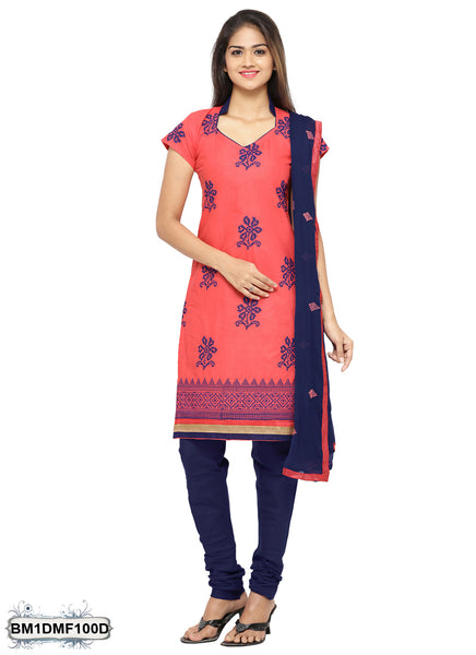 Peach, Blue Pure Cotton Salwar