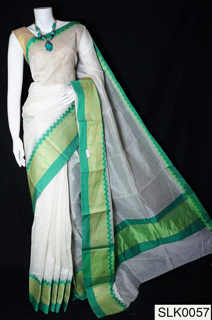 Jari Emboss Pure Cotton Silk Sarees