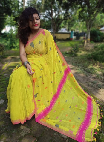 Yellow Khadi Cotton Handloom Sarees (Add to Cart Get 15% Extra Discount Get Extra 10% Discount on All Prepaid Transaction