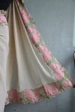 Beige Pink Cut Work Pure Silk Mark Certified Tussar Silk Sarees