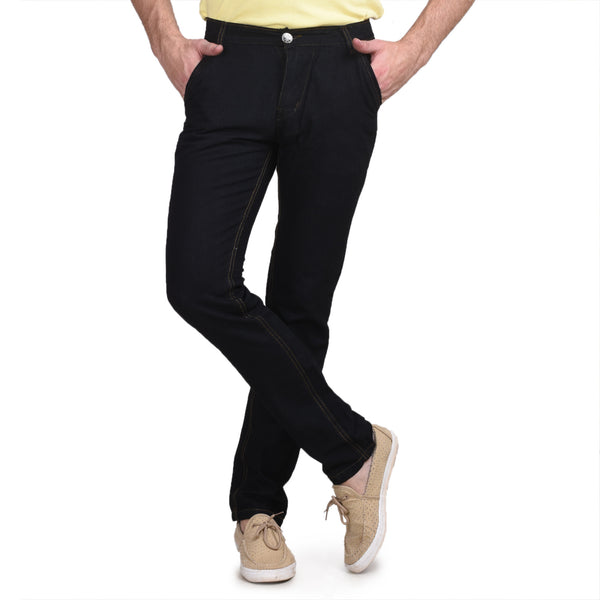 Men's Non-Stretchable Black Jeans