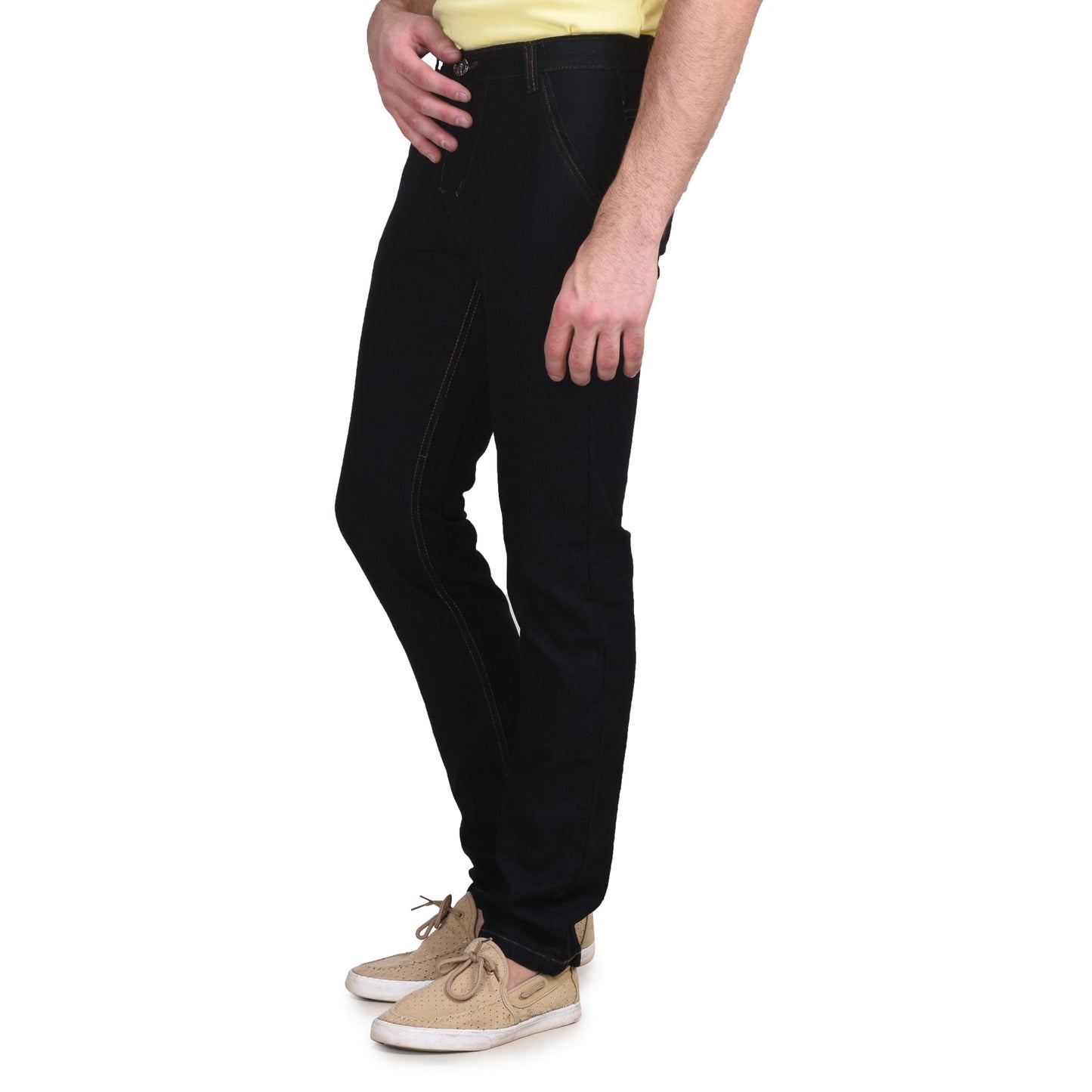 Men's Non-Stretchable Black Jeans