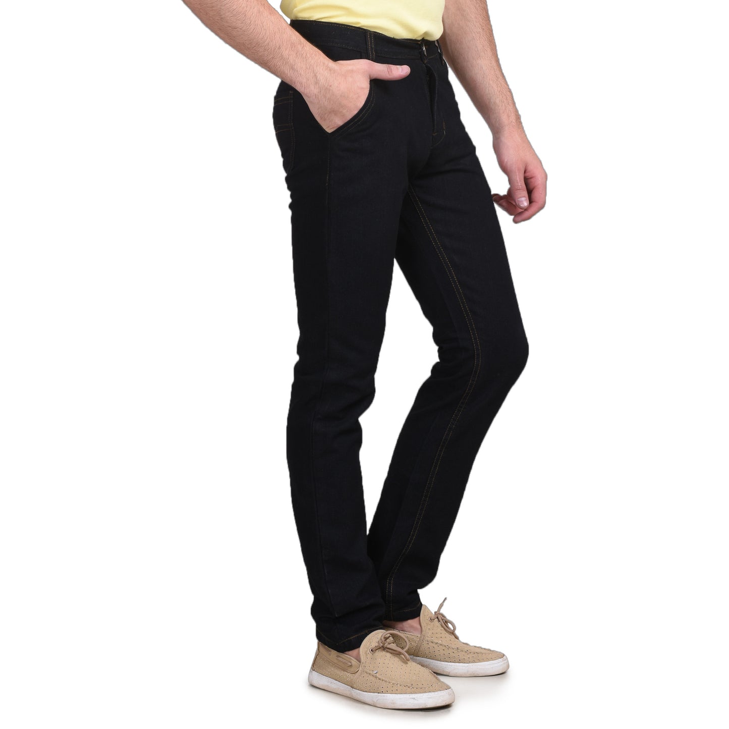 Men's Non-Stretchable Black Jeans