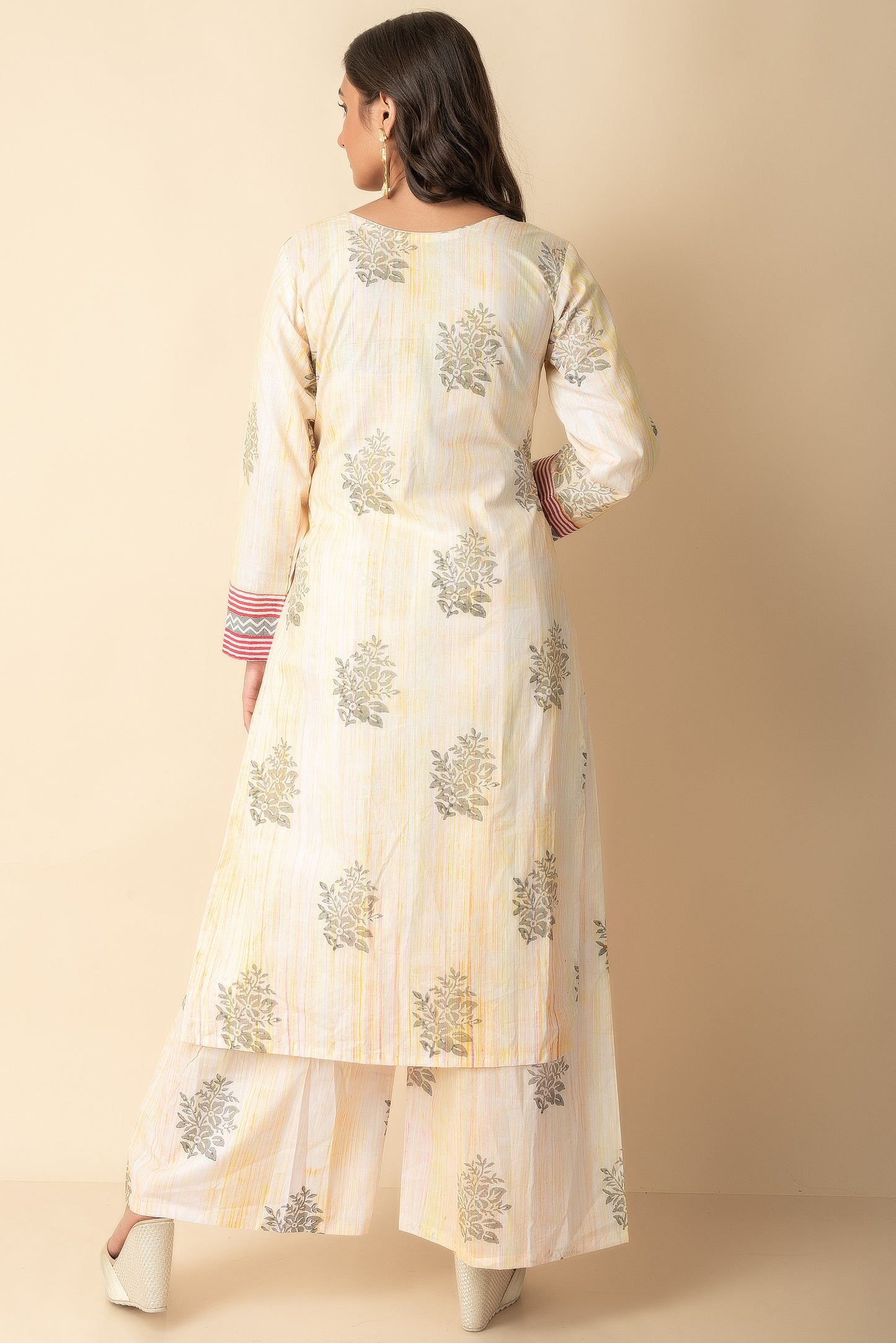 Hand-block printed Yellow and Orange Kurtis Suit Set Indo Western  Wear