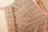 Beige MultiColour Hand Embroidery Kantha Stitch Sarees on Pure Gachi Pure Silk Mark Certified Tussar Get Extra 10% Discount on All Prepaid Transaction