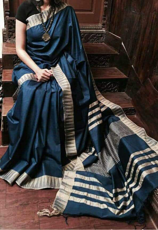 Blue Bhagalpuri Silk Sarees