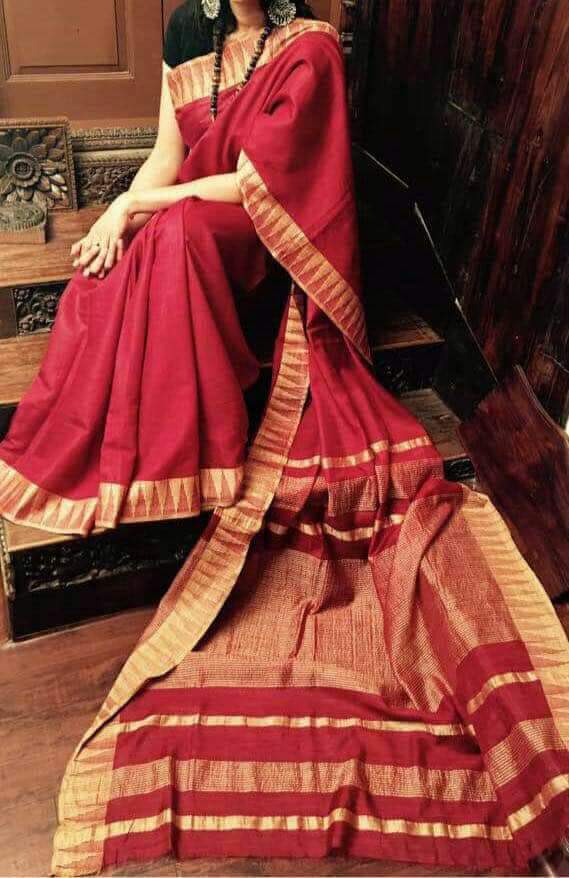 Red Bhagalpuri Silk Sarees