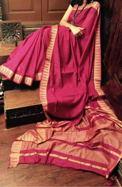Pink Bhagalpuri Silk Sarees
