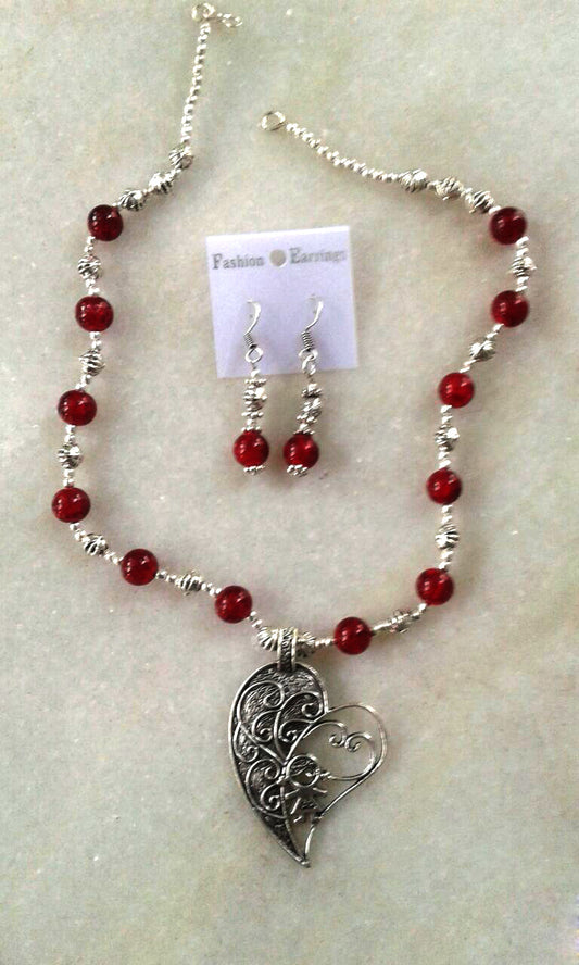 Red Silver Colour Oxidise Silver Jewellery