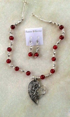Red Silver Colour Oxidise Silver Jewellery