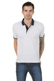 Solid Men's White Polo Neck T-Shirts