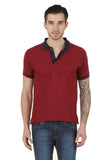 Solid Men's Maroon Polo Neck T-Shirts