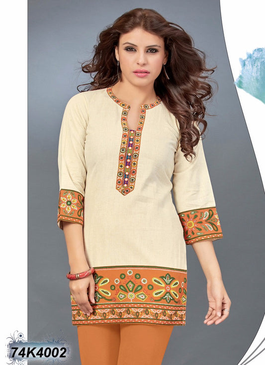 Off White Khadi Pure Cotton Kurtis - Dailybuyys