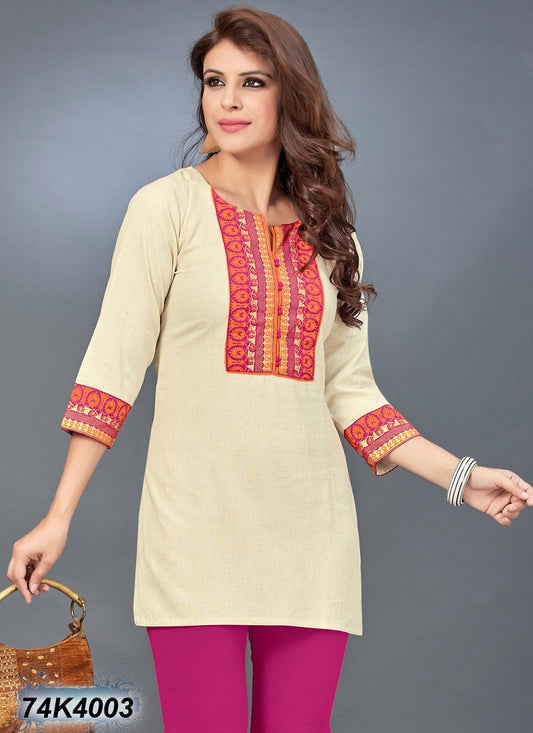 Off White Khadi Pure Cotton Kurtis