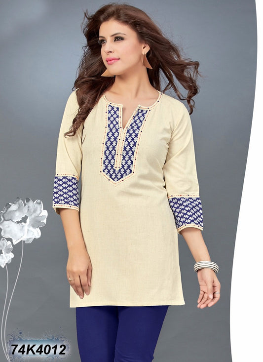 Off White Khadi Pure Cotton Kurtis - Dailybuyys