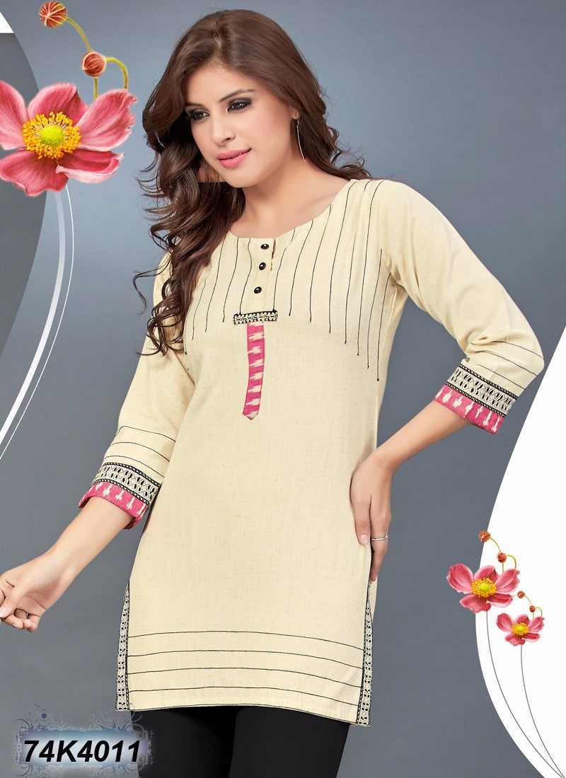 Off White Khadi Pure Cotton Kurtis