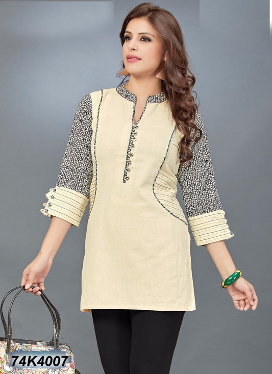 Off White Khadi Pure Cotton Kurtis - Dailybuyys