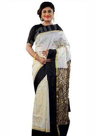 Black White Garad Silk Sarees