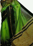 Green & Multi Handloom Pure Cotton Silk Sarees
